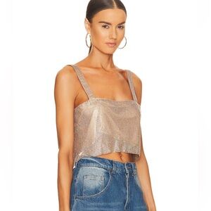 REVOLVE Rose Gold Sequin Cropped Tank